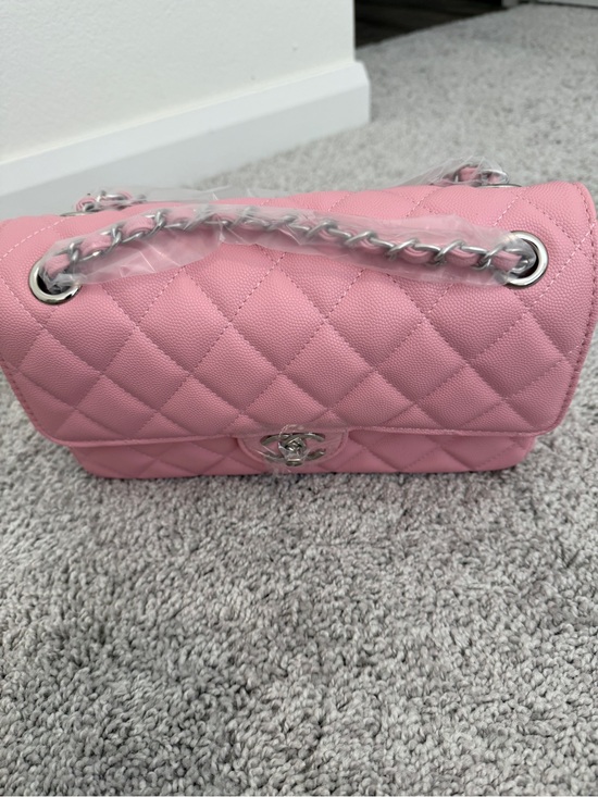 Fashion Handbags - INSPIRED….. Classic Quilted Pink Shoulder Bag with Chain Strap in pink
